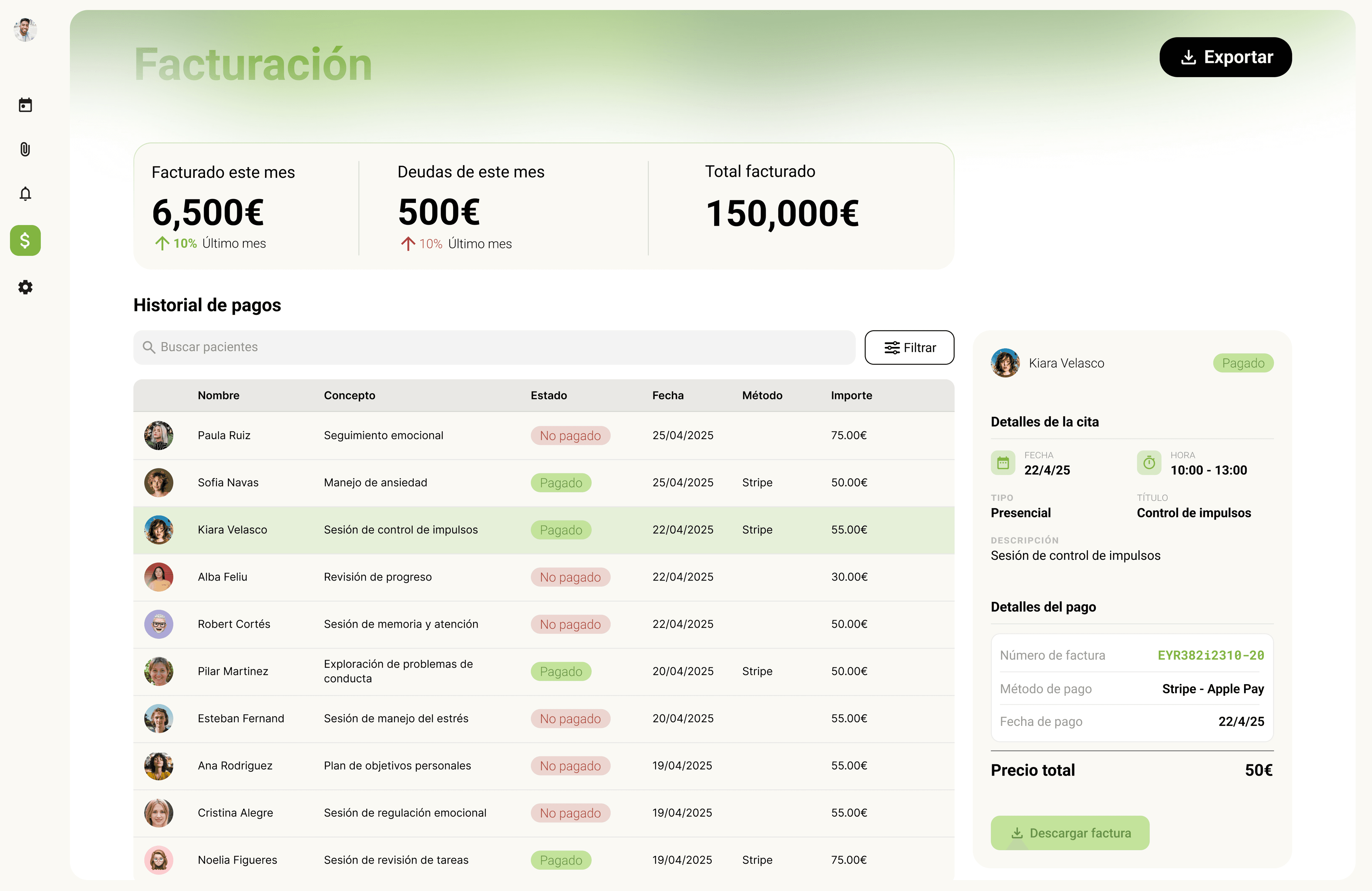 Facturación en Eyren