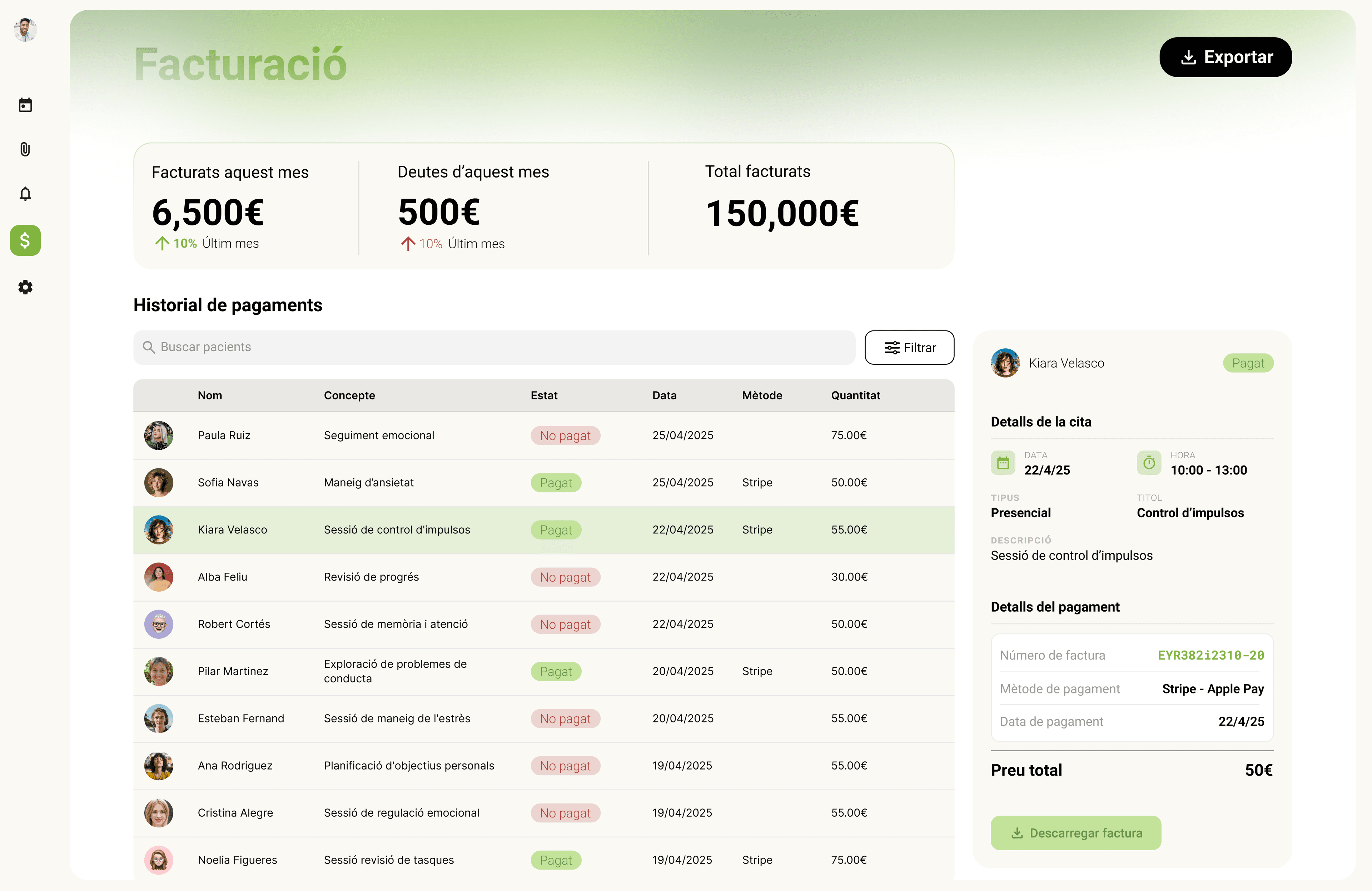 Facturació a Eyren
