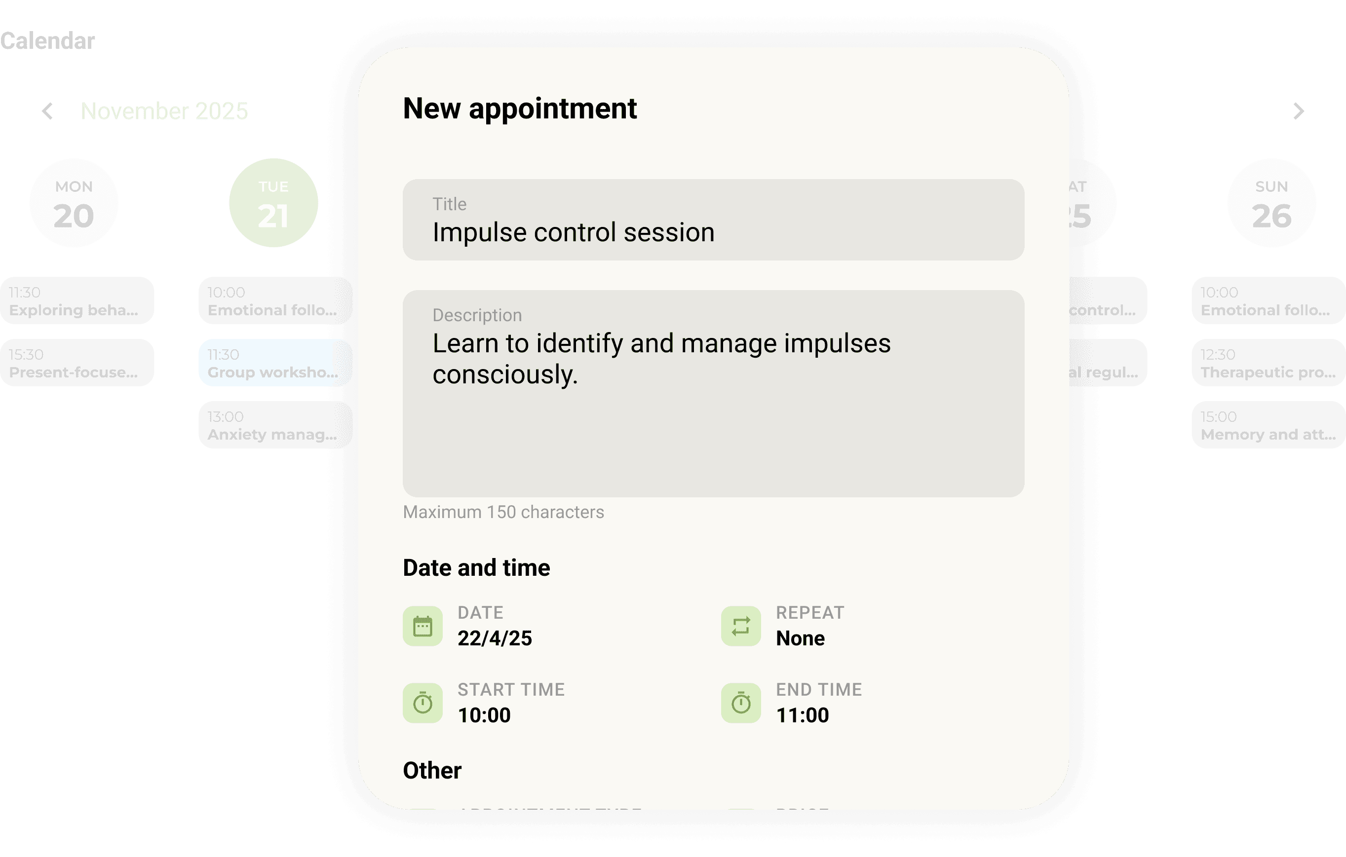 Appointments & calendar