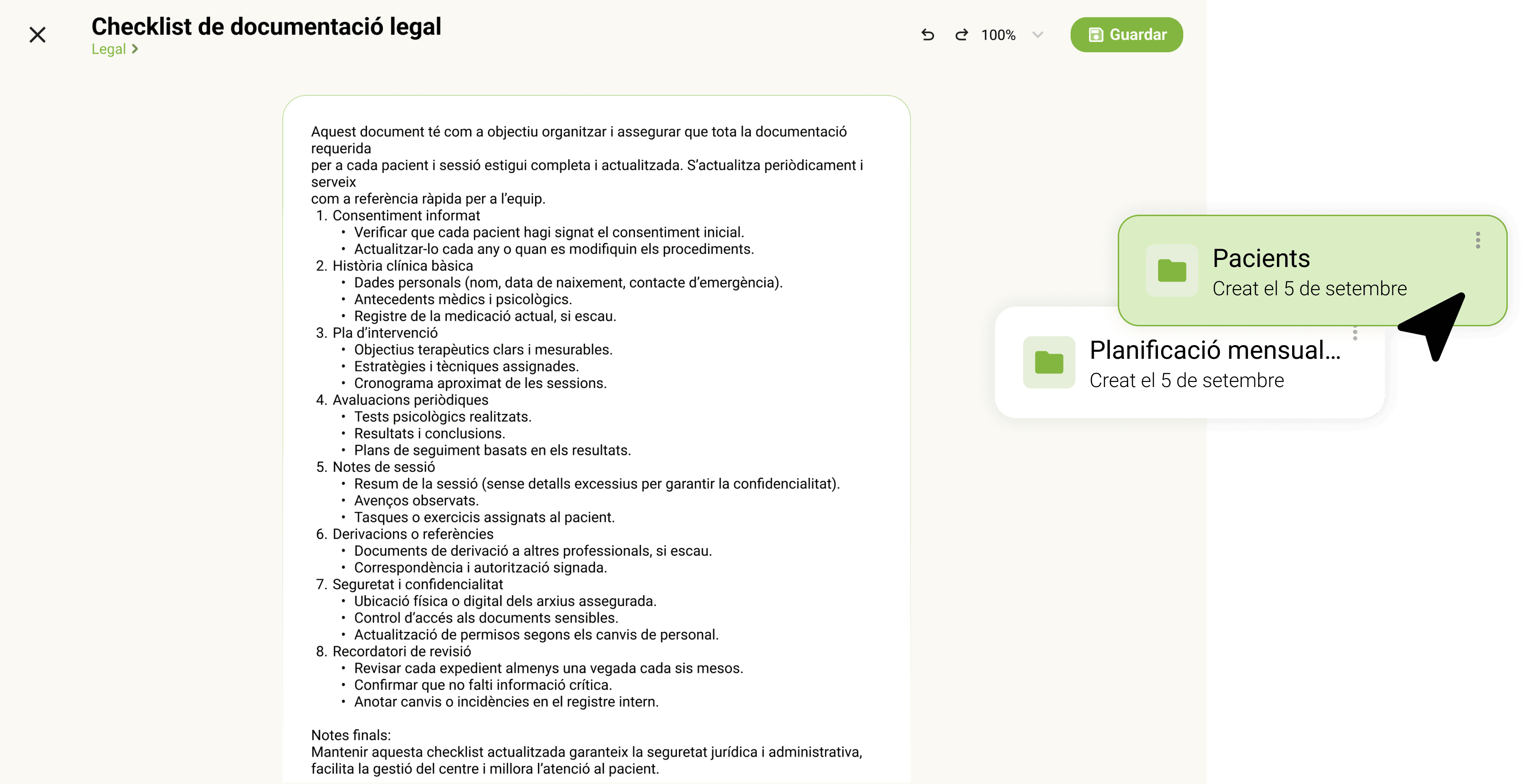 Arxius i documents de pacients
